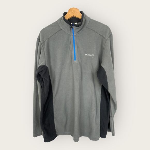 Columbia Mens size Large Klamath Range II Half Zip Fleece Pullover Gray UPF 50 - Picture 1 of 9